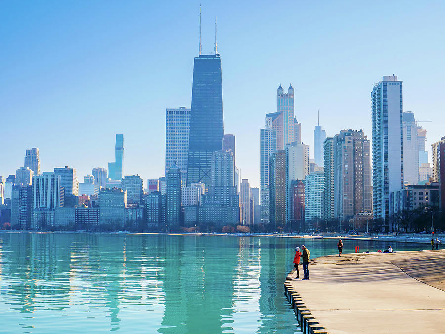 Chicago Skyline and Lake Michigan Photograph by Todd Bannor