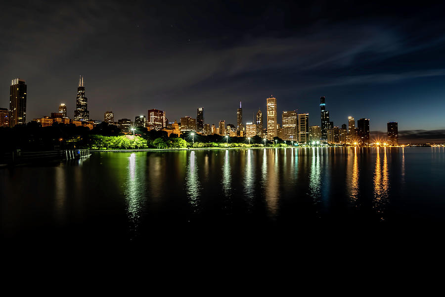 Chicago Skyline and lakefront at dawn  Photograph by Sven Brogren
