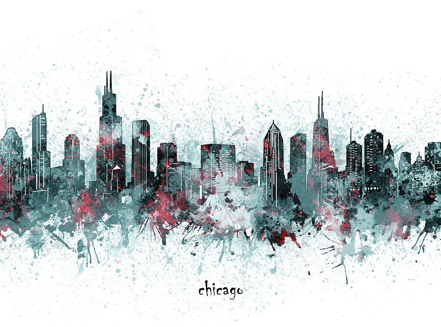 Chicago Skyline Artistic V2 Digital Art by Bekim M - Pixels