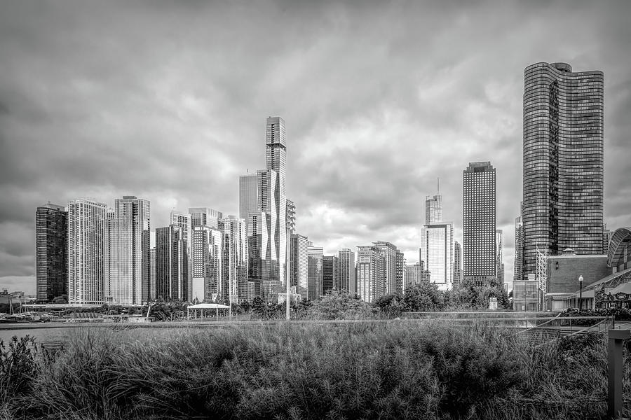 Chicago Skyline Black and White Photograph by Sharon Popek