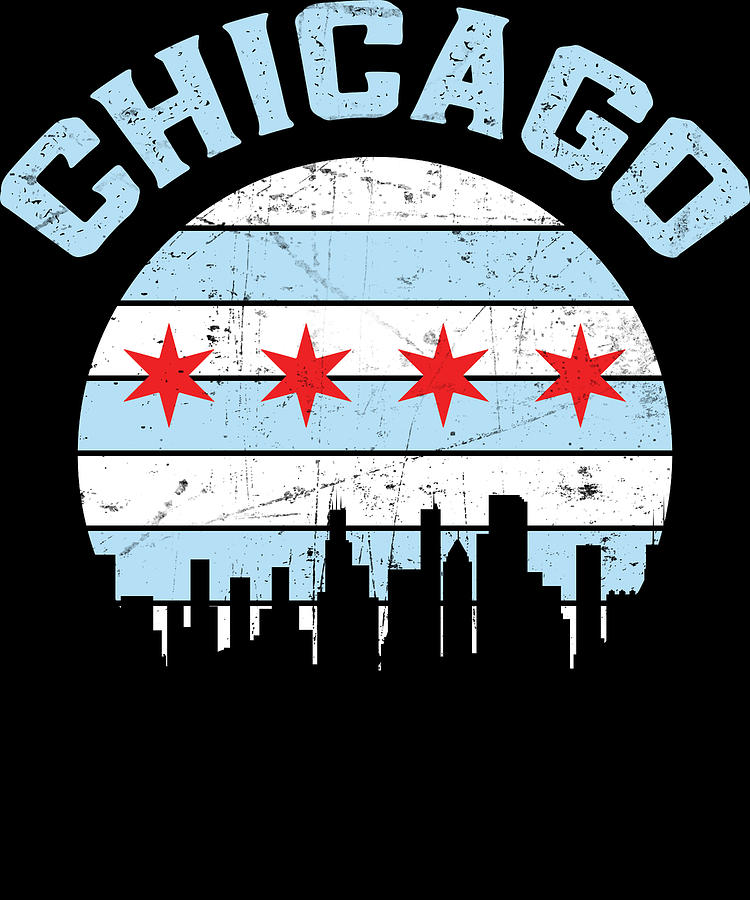 Chicago Skyline Flag Chicagoan Apparel Gift Digital Art by Michael S ...