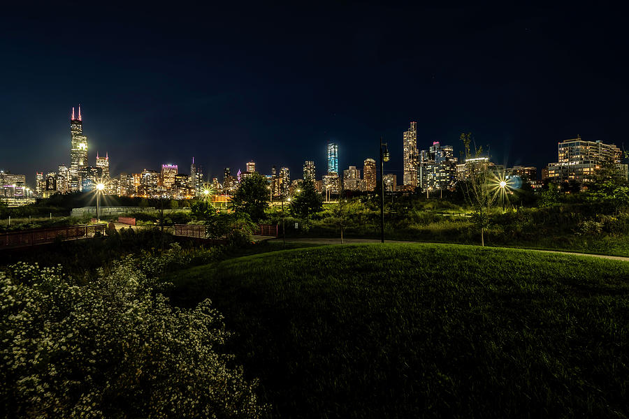 Chicago Skyline from Ping Tom park Photograph by Sven Brogren