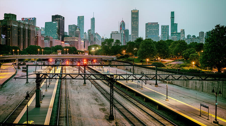 Chicago Skyline From Roosevelt Road Overpass Photograph