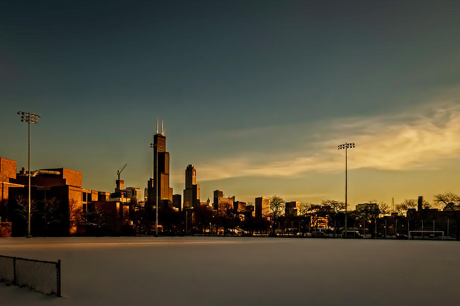 Chicago Skyline in warm morning sun light  Photograph by Sven Brogren