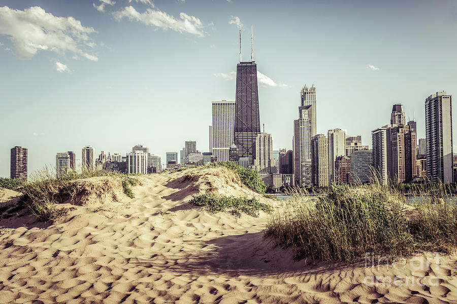 Chicago Skyline North Avenue Beach Photo Photograph by Paul Velgos