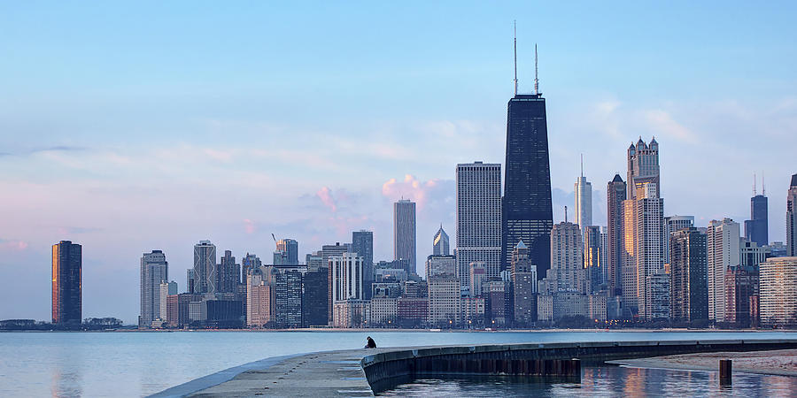 Chicago Skyline - North Avenue Beach Pier Photograph by Nikolyn McDonald
