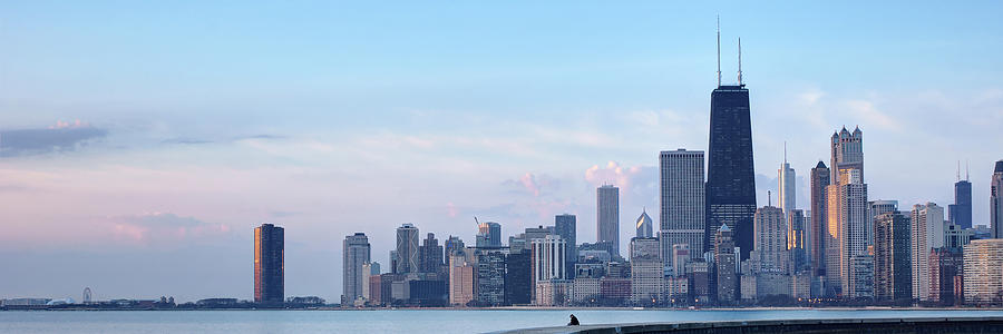Chicago Photograph - Chicago Skyline - North Avenue Beach Pier - Panorama by Nikolyn McDonald