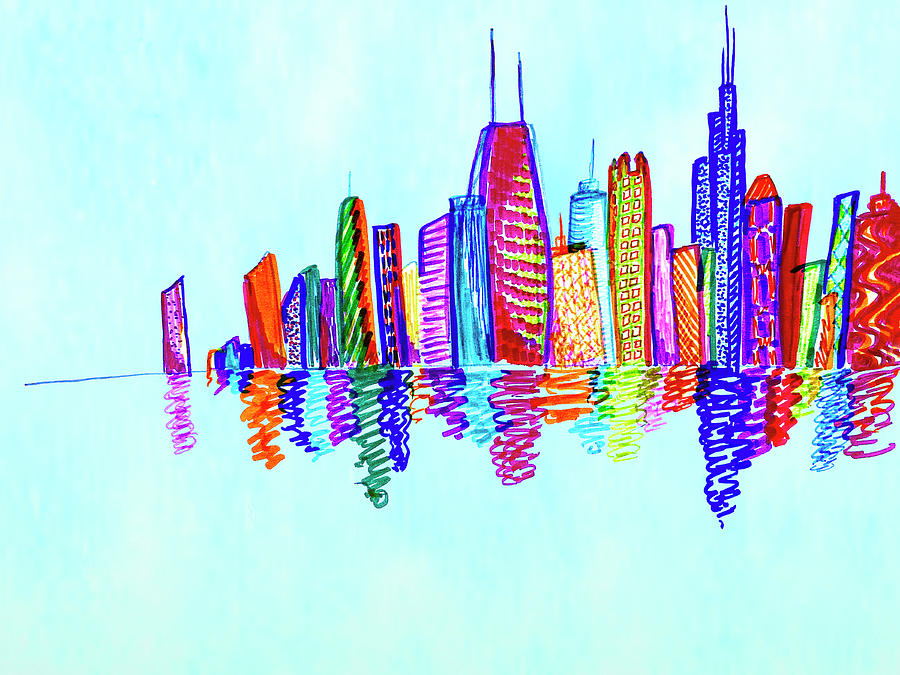 Chicago Skyline Drawing by Deborah League