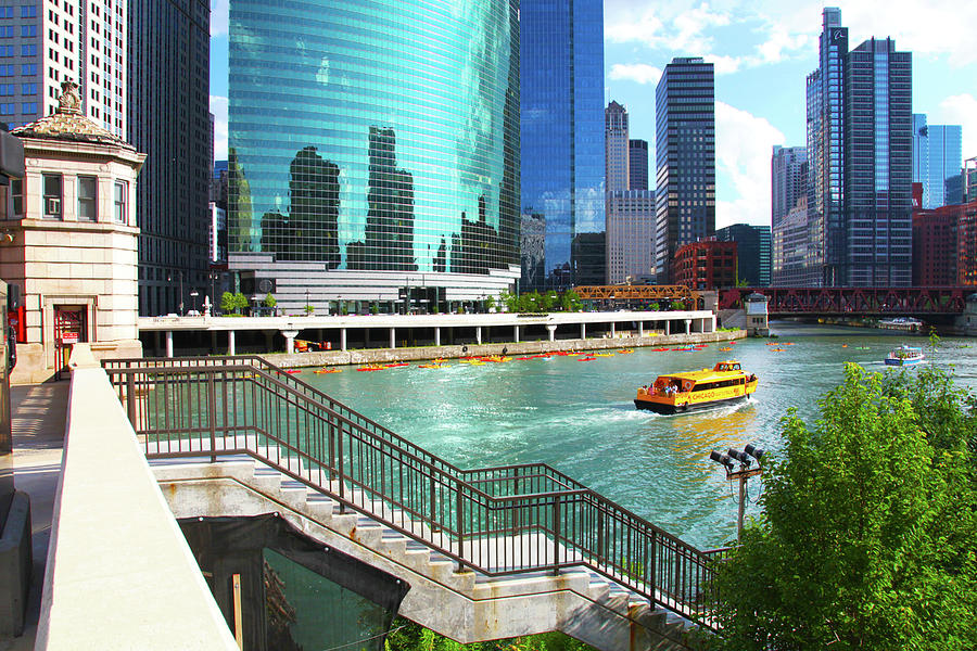 Chicago Skyline River Boat Photograph by Patrick Malon