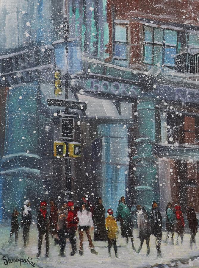 Chicago Snow Painting by Tom Shropshire