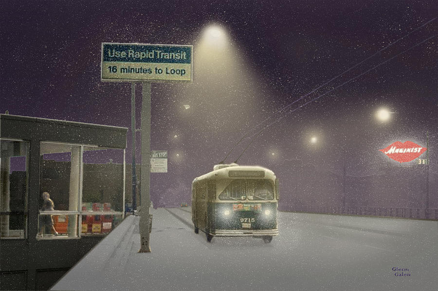 Chicago Snowy Journey  Digital Art by Glenn Galen