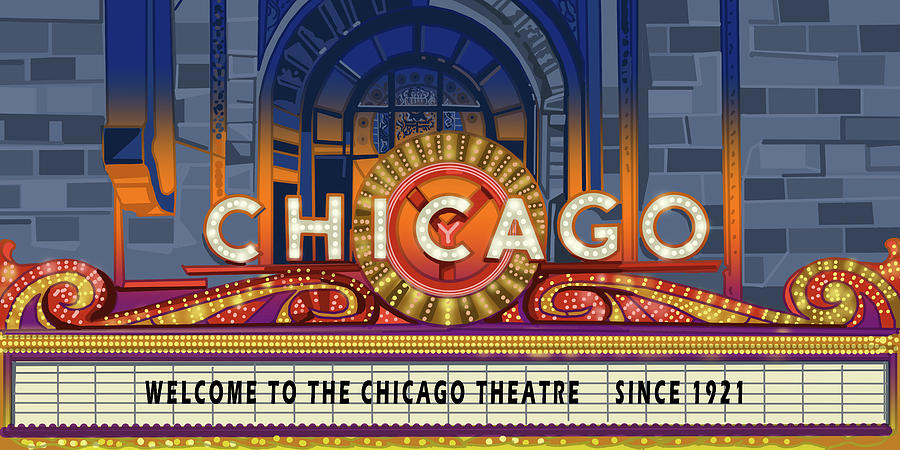 Chicago Theatre Light Digital Art