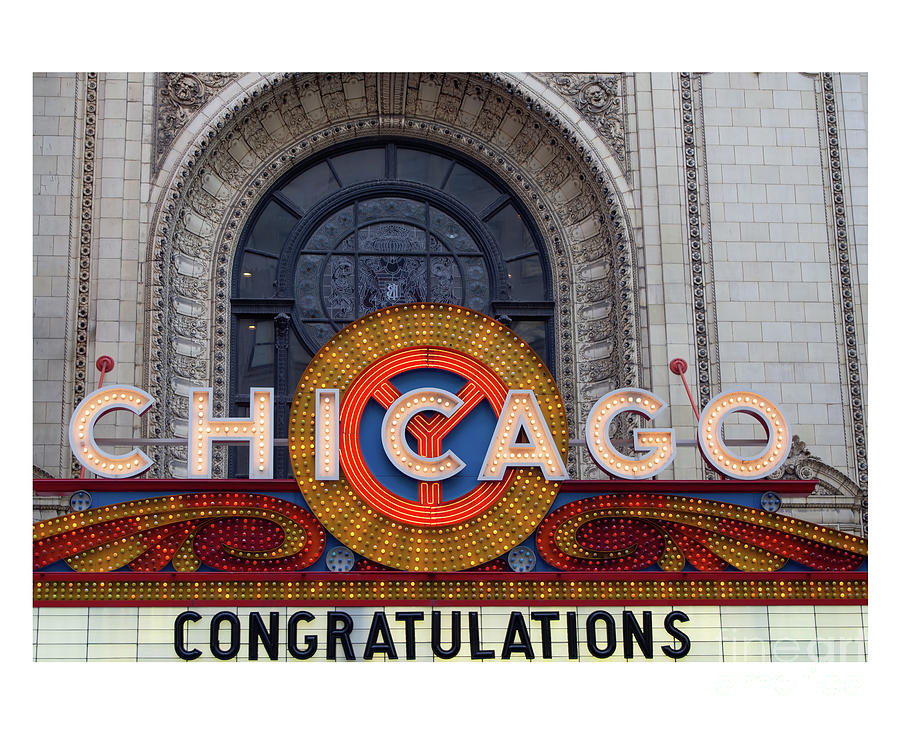 Chicago Theatre marquee lit up Photograph by Linda Matlow