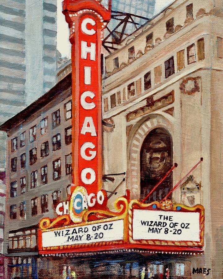 Chicago Theatre Painting by Walt Maes