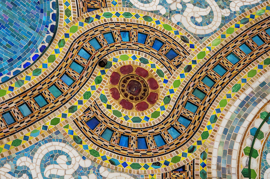 Chicago Tiffany Mosaic Dome Horizontal Photograph