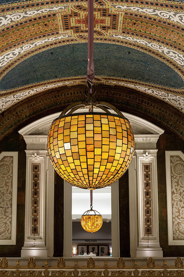 Chicago Tiffany Mosaic Dome Lights Photograph