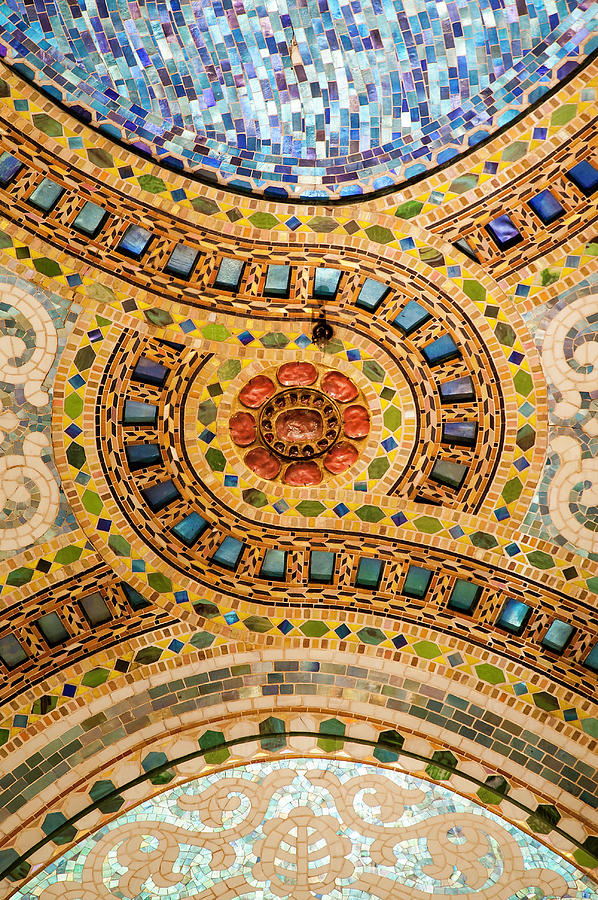 Chicago Tiffany Mosaic Dome Vertical Photograph