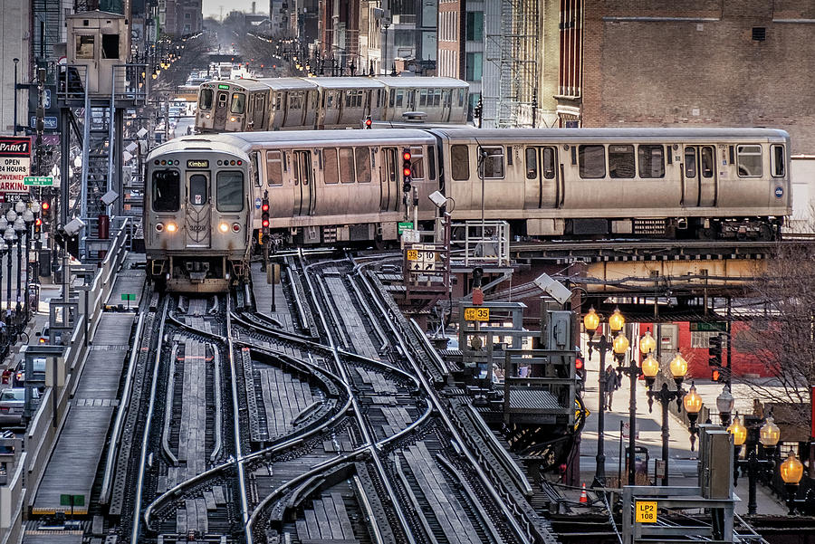 Chicago Transit Authority Brown Line and Green Line trains Photograph by Jim Pearson