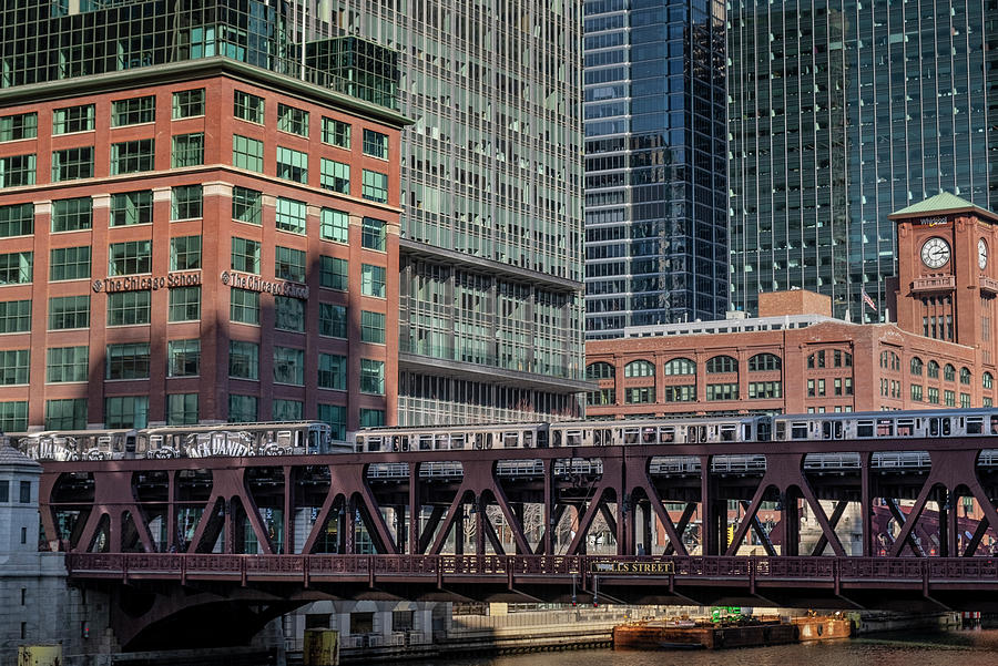 Chicago Transit Authority commuter trains pass Photograph by Jim Pearson