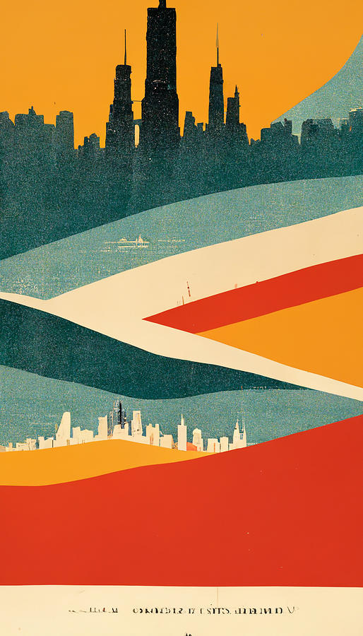 Chicago  Travel  Poster  In  The  Style  Of  Jim  Zahniser  Cf0c3800  9560  4587  B3c8  Cdb173ee3909 Painting