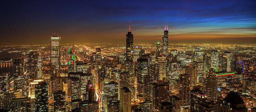 Chicago Twilight Panorama Photograph
