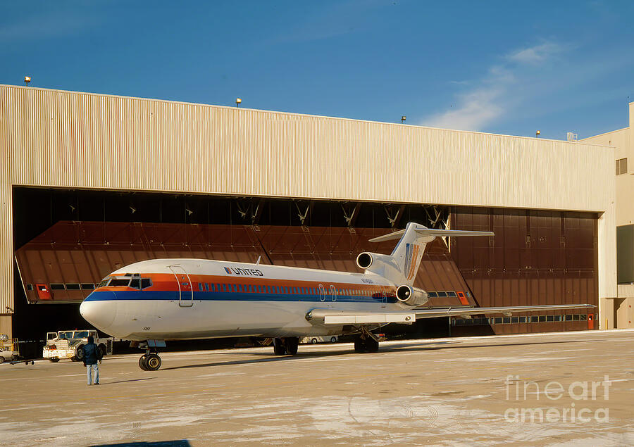 Chicago United 727 maintenance hanger ohare airport 5210200215.jpg Photograph by Tom Jelen
