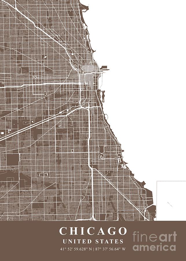 Chicago United States Bean Plane Map Tien Stencil 