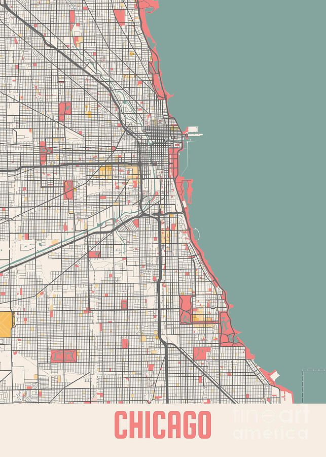 Chicago - United States Chalk City Map Digital Art by Tien Stencil - Pixels