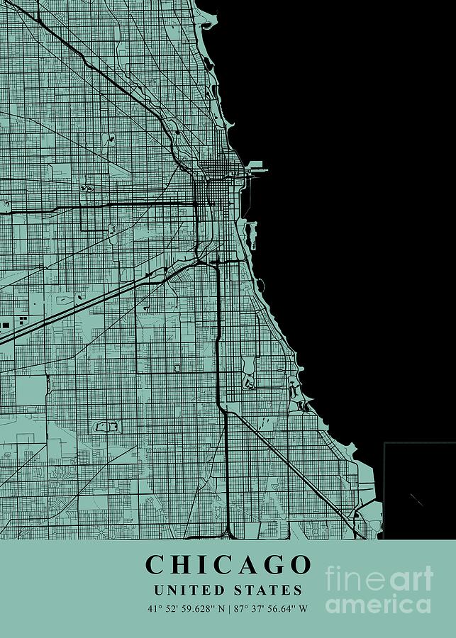 Chicago - United States Sea Plane Map Photograph by Tien Stencil - Fine ...