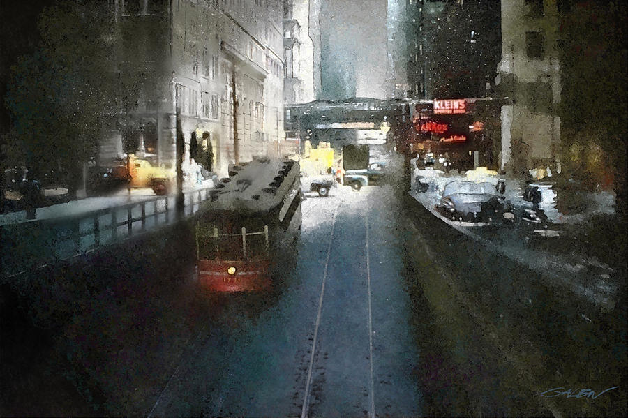 Chicago Washington Street Tunnel 1950s Painting by Glenn Galen