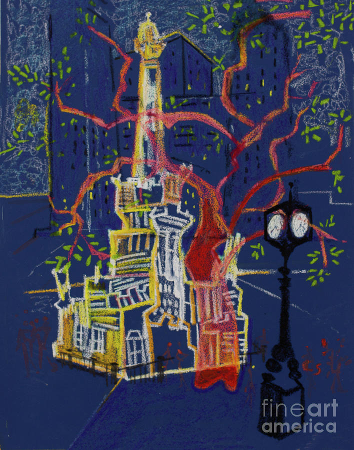 Chicago Water Tower Painting by Cherie Salerno