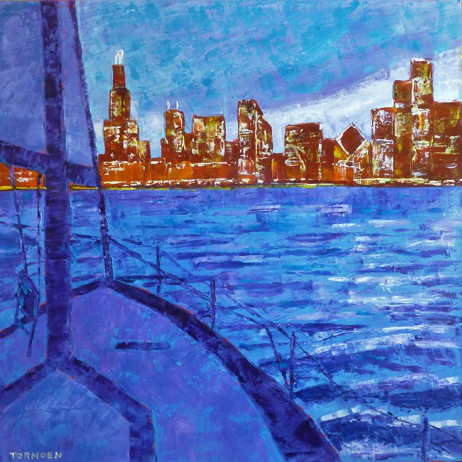 Chicago with Sailboat Painting by Susan Tormoen - Fine Art America