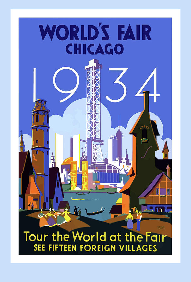 Chicago World's Fair Poster Digital Art by Visions of History Fine