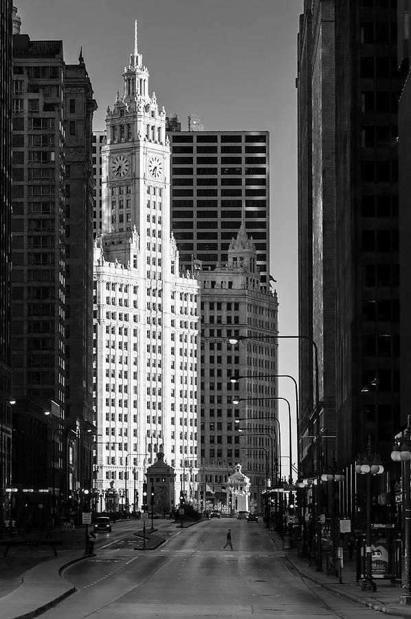 Chicago Wrigley Building At Sunrise Photograph
