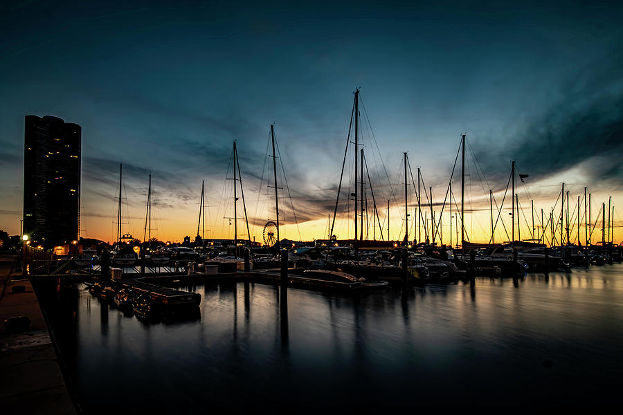 Chicagos Du Sable Harbor at dawn  Photograph by Sven Brogren