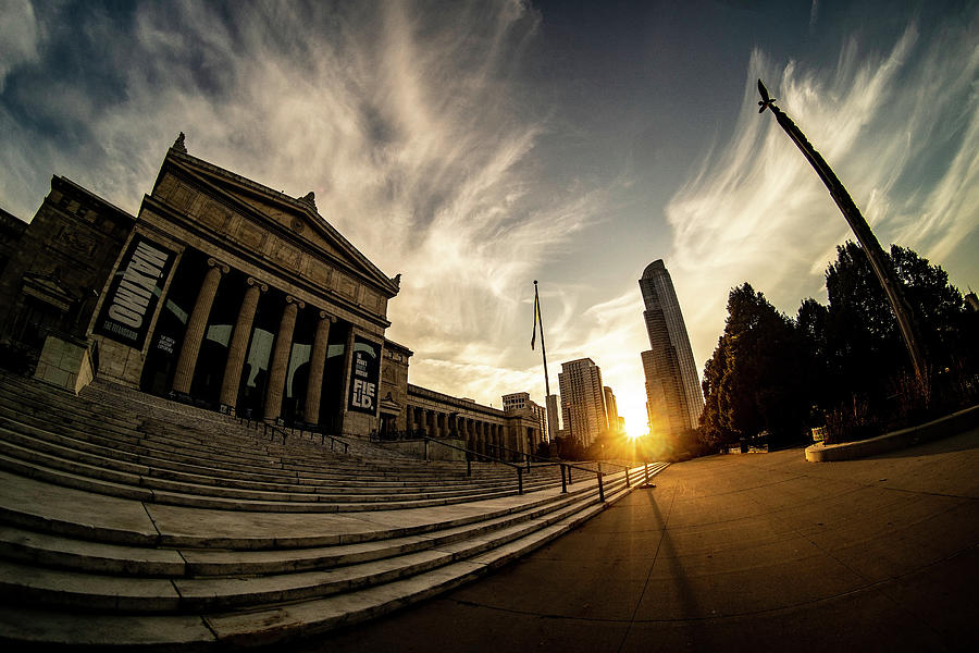 Chicagos Field Museum at sunset Photograph by Sven Brogren