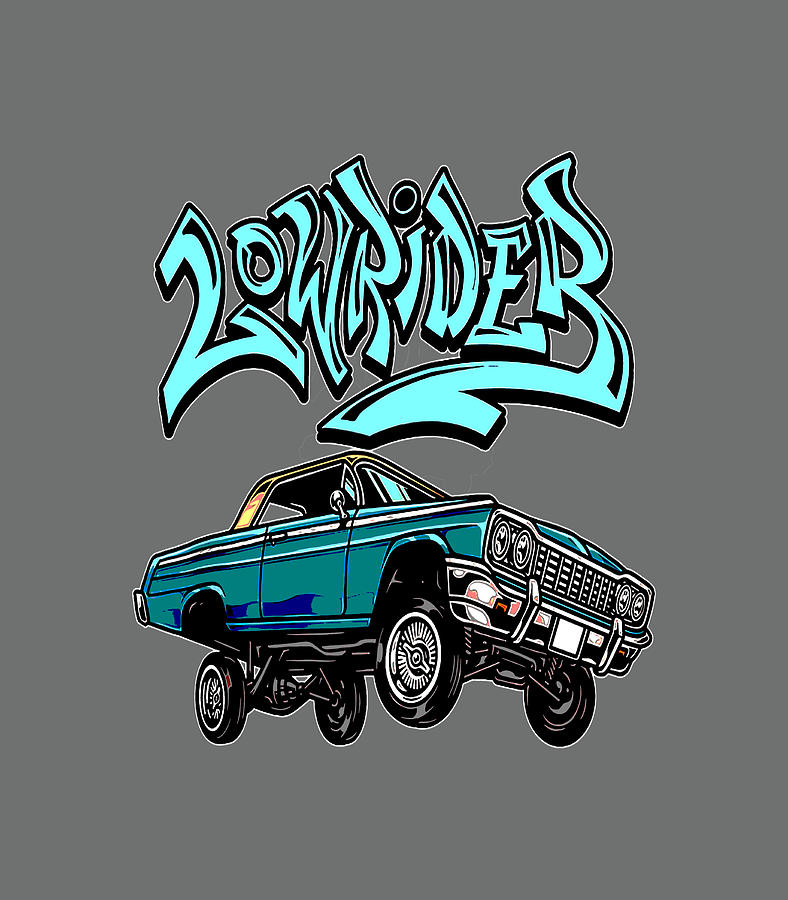 Chicano Cholo Low Rider Car 3 Wheelin Vintage Lowrider Digital Art by ...