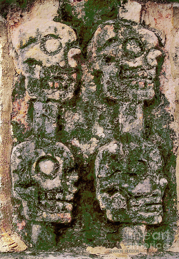 Chichen Itza Mayan art prints- Four Skulls Photograph by Sharon Hudson