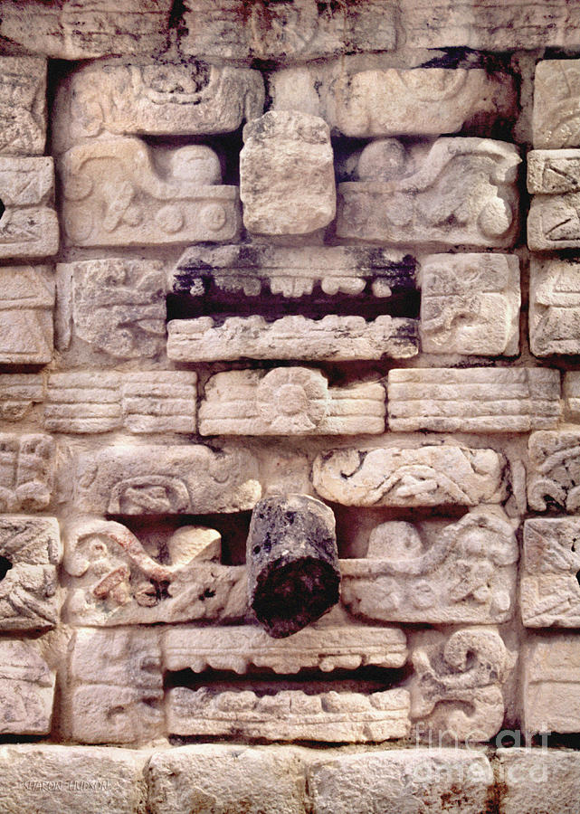 Chichen Itza prints - Two Chac Faces Photograph by Sharon Hudson