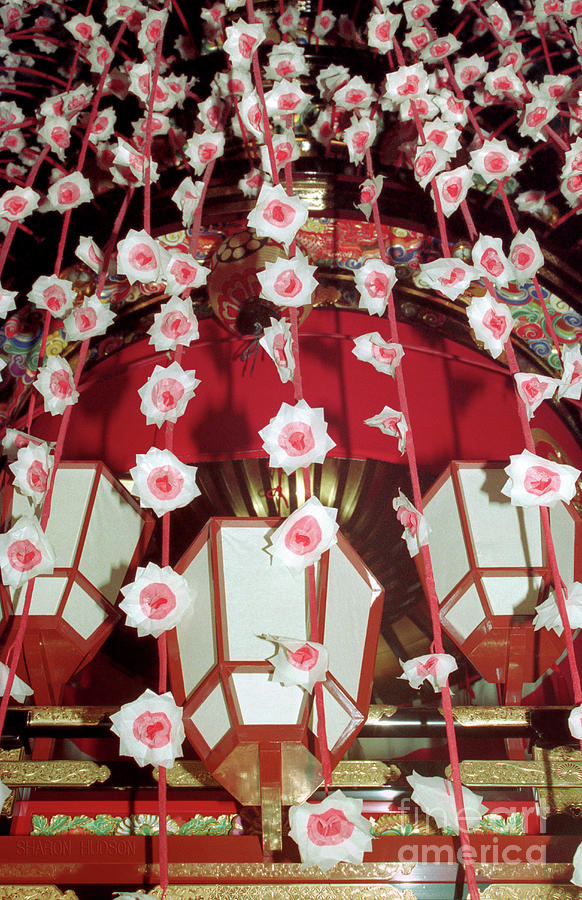 Chichibu Yomatsuri festival - Flowers with Bonbori  Photograph by Sharon Hudson