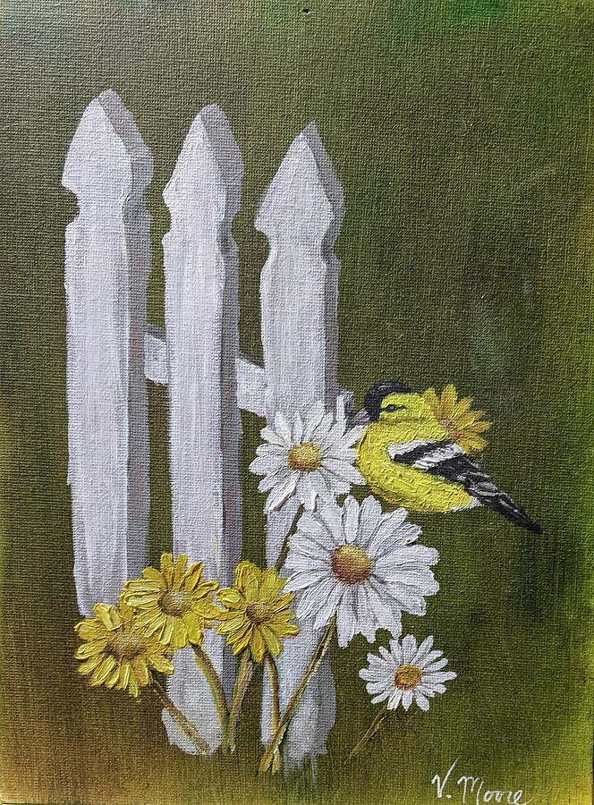 Chick On Daisy Painting