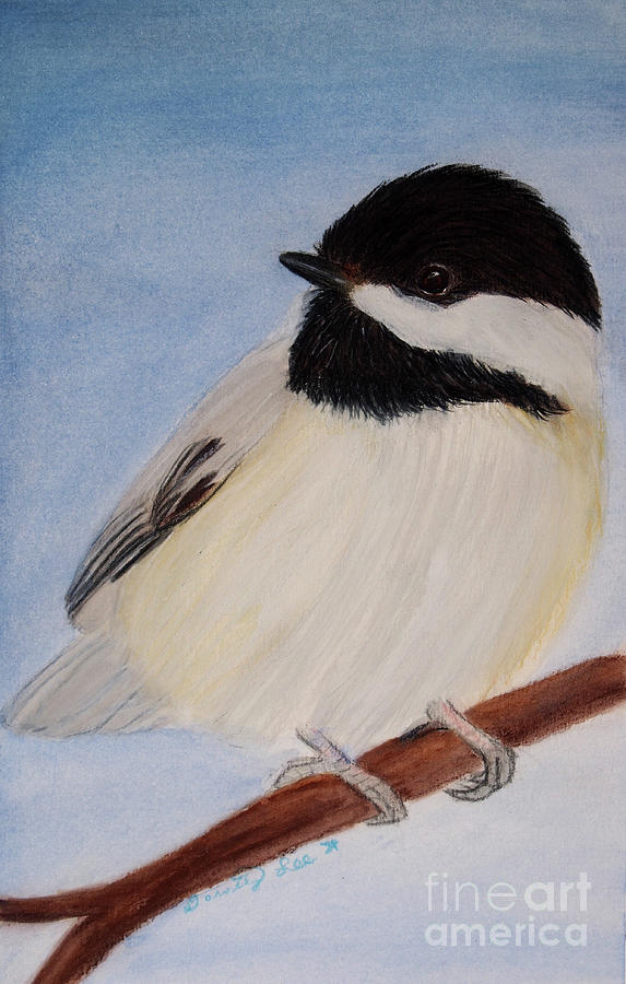 Chickadee On A Winters Day Mixed Media by Dorothy Lee