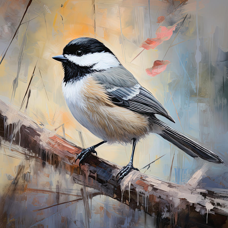 Chickadee Painting Painting by Lourry Legarde