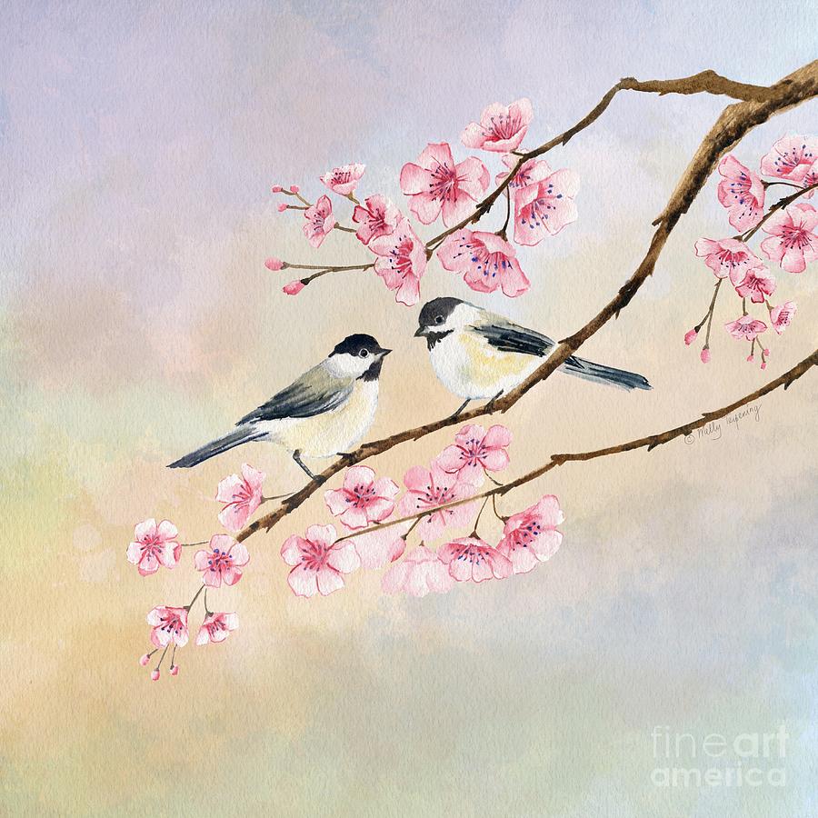 Chickadee Romance Painting by Melly Terpening