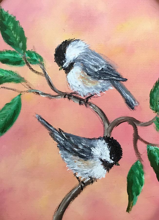 Chickadees # 76 Painting by Kathleen McDermott