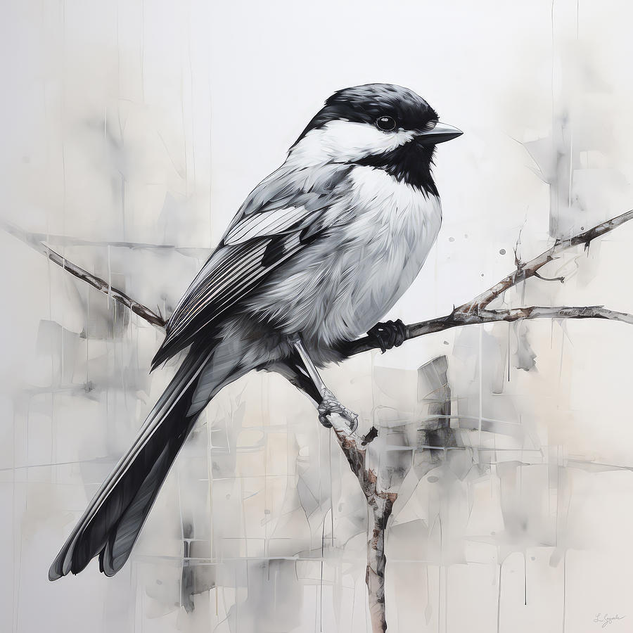 Chickadees Portrait Sculpted In Whispers Painting