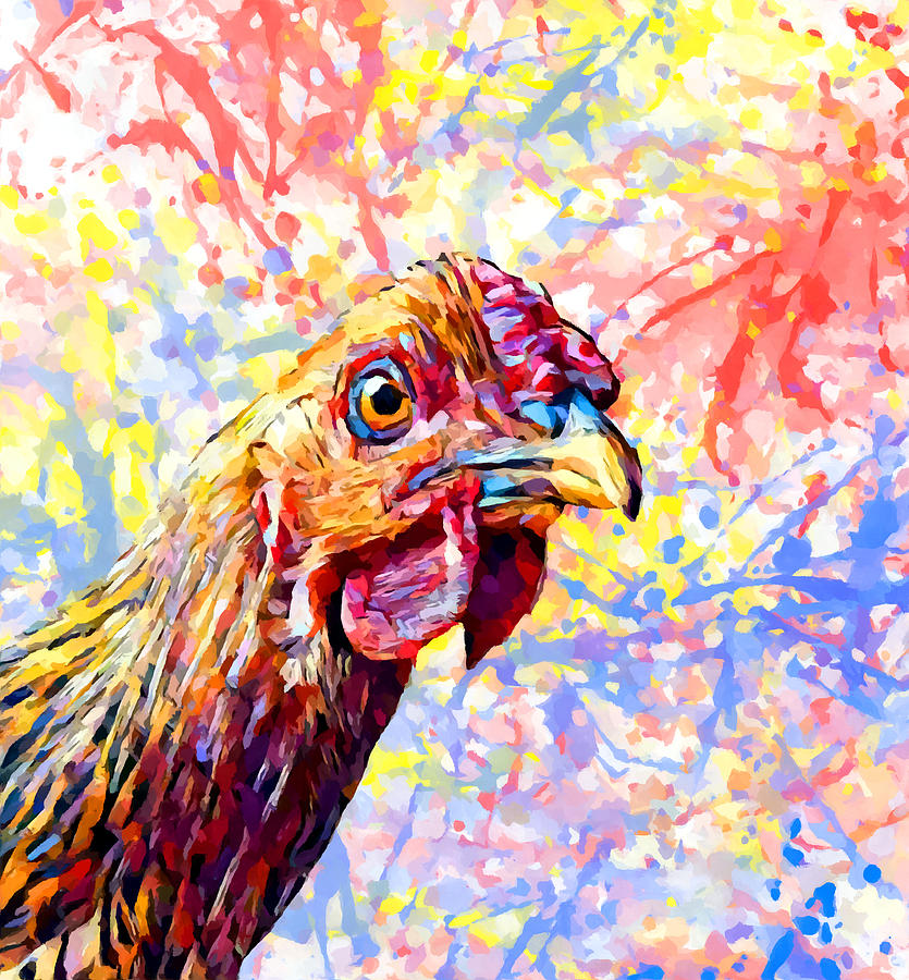 Chicken Painting by Chris Butler
