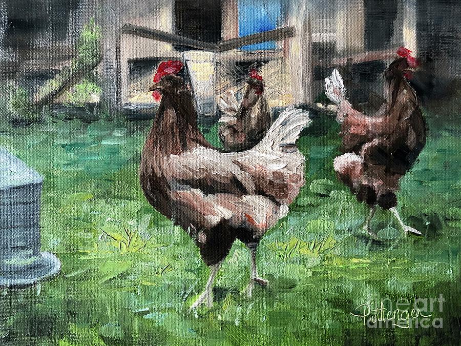 Chicken Painting - Chicken Dance by Lori Pittenger