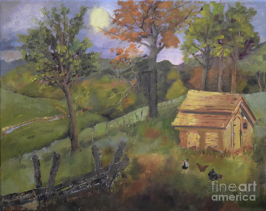 Chicken Delight - Chateaur Meichtry - Ellijay Painting by Jan Dappen