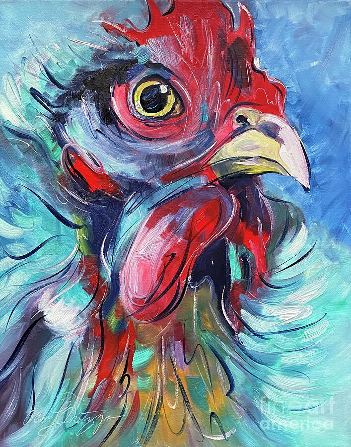 Chicken Painting - Chicken Fever by Alan Metzger